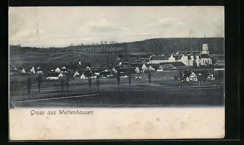 AK Wettenhausen, Blick auf den Ort und das Kloster