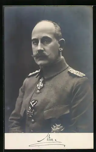 AK Max von Baden, im Portrait in Uniform mit Orden
