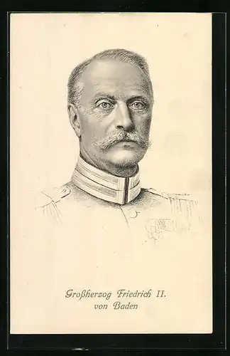 AK Grossherzog Friedrich II. von Baden, Portrait des Monarchen