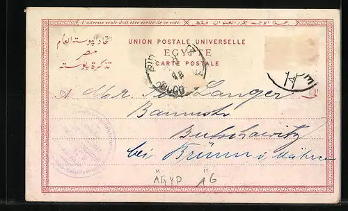 AK Kairo, Blick auf die Stadt und die Moschee