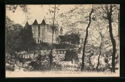 AK Pau, Le Chateau, vue prise du Parc