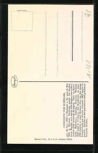 AK Portrait von Friedrich Schiller, 1759-1805, Dichter