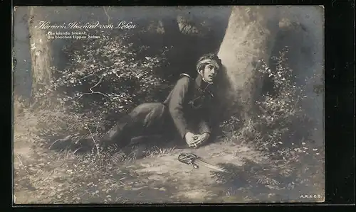 AK Körner`s Abschied vom Leben, Die Wunde brennt...