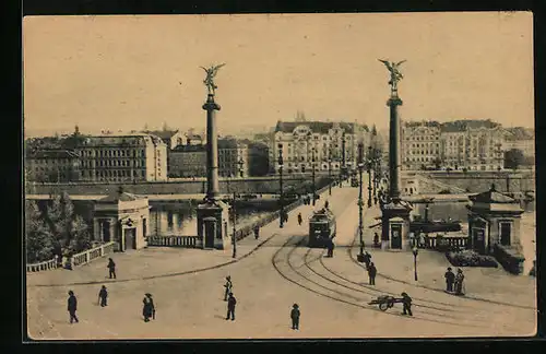 AK Praha, Most Svatopluka Cecha, Strassenbahn