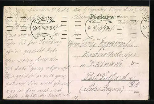 AK Mannheim, Strassenbahnen verlassen die Friedrichsbrücke