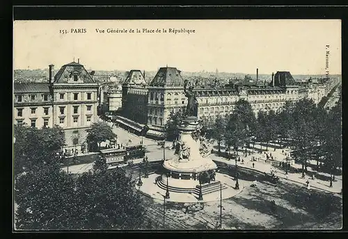 AK Paris, Place de la République et Tramway