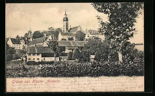 AK Andechs, Totale mit Kloster