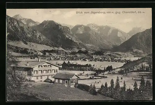 AK Oberstdorf, Blick vom Jägersberg