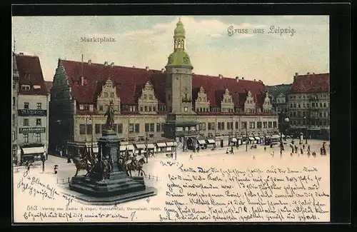 AK Leipzig, Blick zum Marktplatz