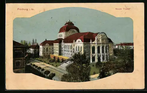 AK Freiburg i. Br., Neues Theater