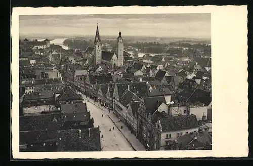 AK Ingolstadt, Untere Stadtpfarrkirche mit Blick zur Donau