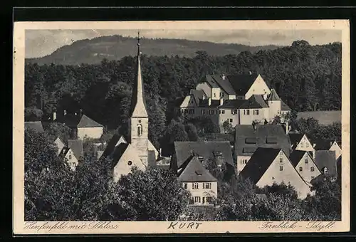 AK Henfenfeld, Schloss und Fernblick-Idyll
