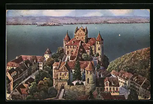 AK Meersburg, Schloss aus der Vogelschau