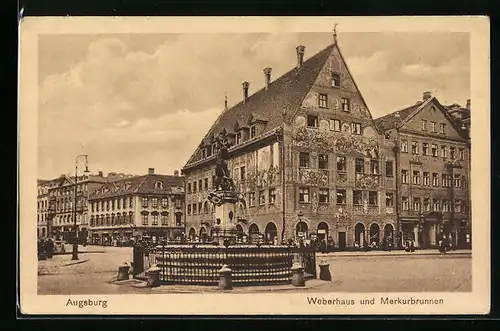 AK Augsburg, Weberhaus und Merkurbrunnen