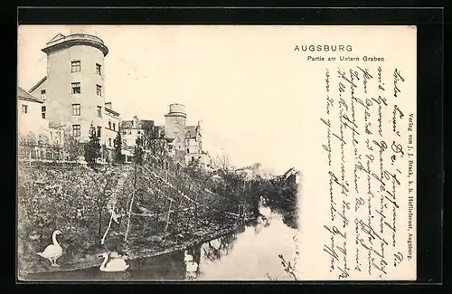 AK Augsburg, Partie am Untern Graben