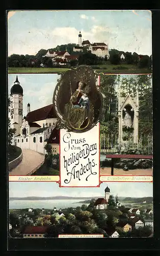 AK Andechs, Heiliger Berg, Gnadenbild, Klosteransichten