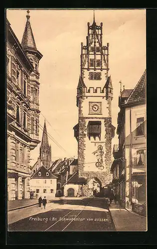 AK Freiburg i. Br., Schwabentor von aussen