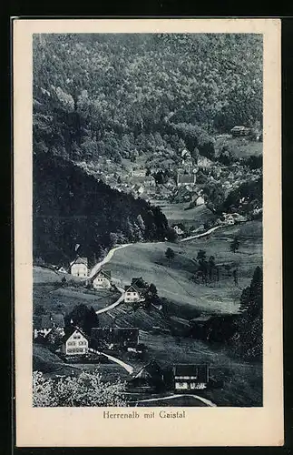 AK Herrenalb, Gesamtansicht mit Gaistal