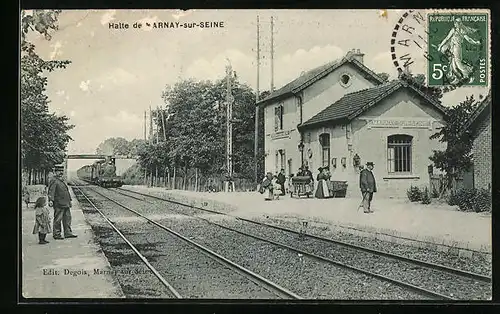 AK Marnay-sur-Seine, La Halte, la Gare