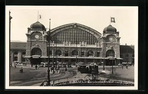 AK Basel, Blick zum Bundesbahnhof