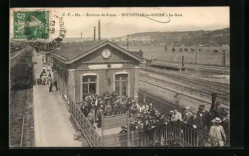 AK Sotteville-les-Rouen, La Gare