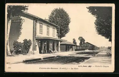 AK Pierre-de-Bresse, La Gare, Bahnhof