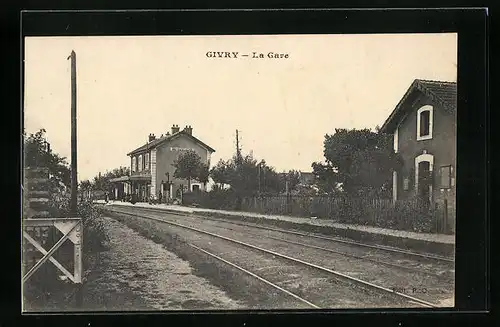 AK Givry, La Gare, Bahnhof