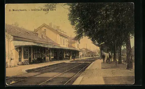 AK Montchanin, Intérieur de la Gare, Bahnhof