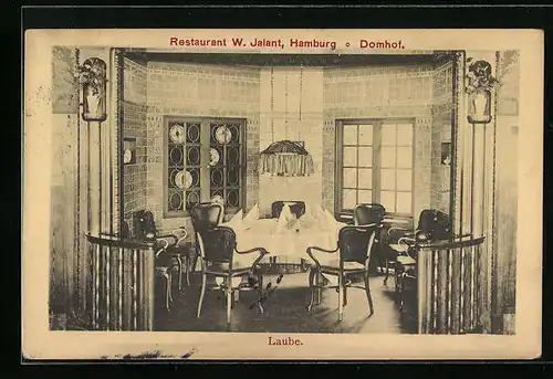 AK Hamburg, Restaurant W. Jalant, Domhof, Laube