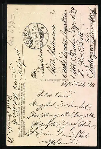 AK Soest, Strassenpartie mit Hohnekirche Maria zur Höhe