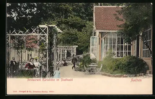 AK Aachen, Restaurant Karlshöhe im Stadtwald