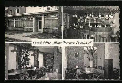 AK Hamburg-Hamm, Gasthaus Zum Bremer Schlüssel, Innenansichten