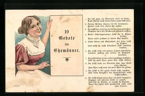 Lithographie Die 10 Gebote für Ehemänner