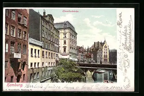 AK Hamburg, Stadthäuser an der Ellernthorbrücke