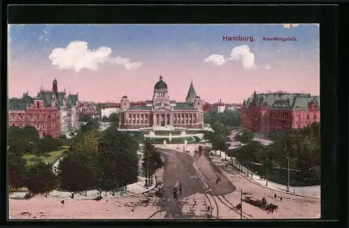 AK Hamburg, Blick auf den Sievekingplatz