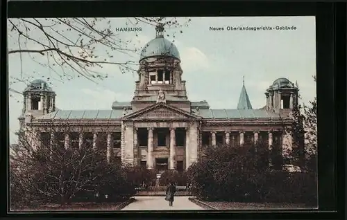 AK Hamburg, Fassade des neuen Oberlandesgerichts-Gebäude