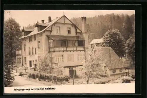 AK Hirschsprung, vor dem Ferienheim Waldhaus