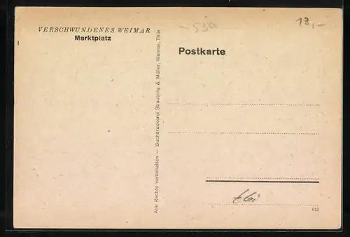 Künstler-AK Weimar, Marktplatz
