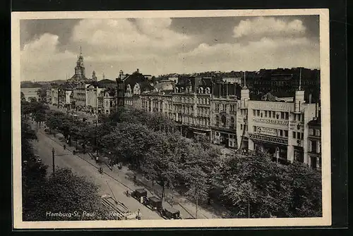 AK Hamburg-St. Pauli, Reeperbahn aus der Vogelschau