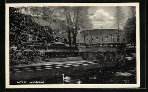 AK Weimar, Pavillon an der Weimarhalle