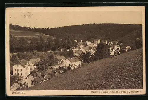 AK Rabenau, Untere Stadt, Ansicht von Südwesten