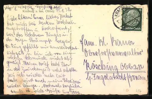 AK Kraiburg a. Inn, Ortsansicht mit der Kirche