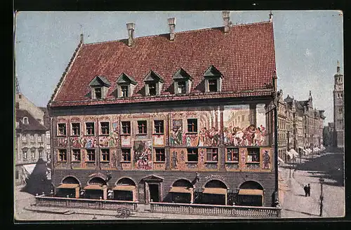 AK Augsburg, Weberhaus, Südfassade