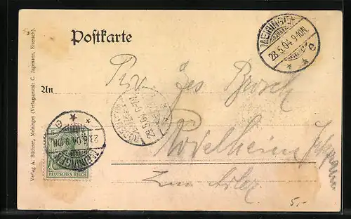 AK Meiningen, Teilansicht aus der Vogelschau