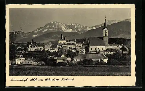 AK Teisendorf /Obb., Ortsansicht gegen Staufen