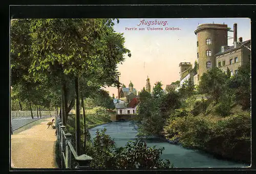 AK Augsburg, Partie am Unteren Graben