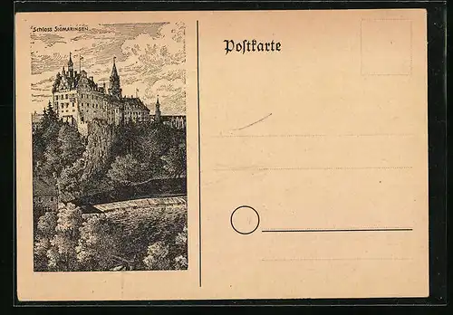 Künstler-AK Sigmaringen, Darstellung vom Schloss