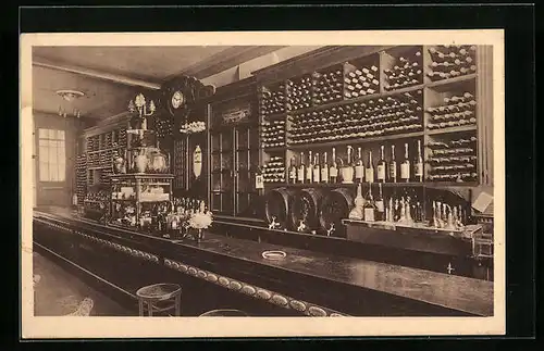 AK Hamburg, Gasthaus und Weinhandlung Friedrich Borchmann, Düsternstrasse 41, Innenansicht