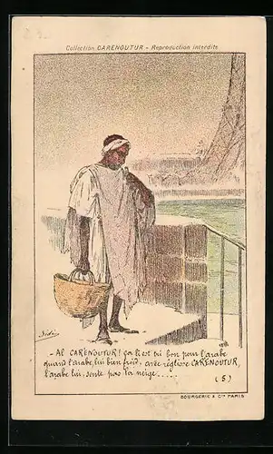 Künstler-AK Reklame für Lakritzsaft, Mann mit Korb am Ufer