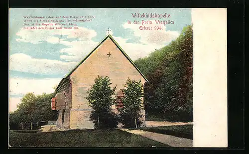 AK Porta Westfalica, Wittekindskapelle mit Weg